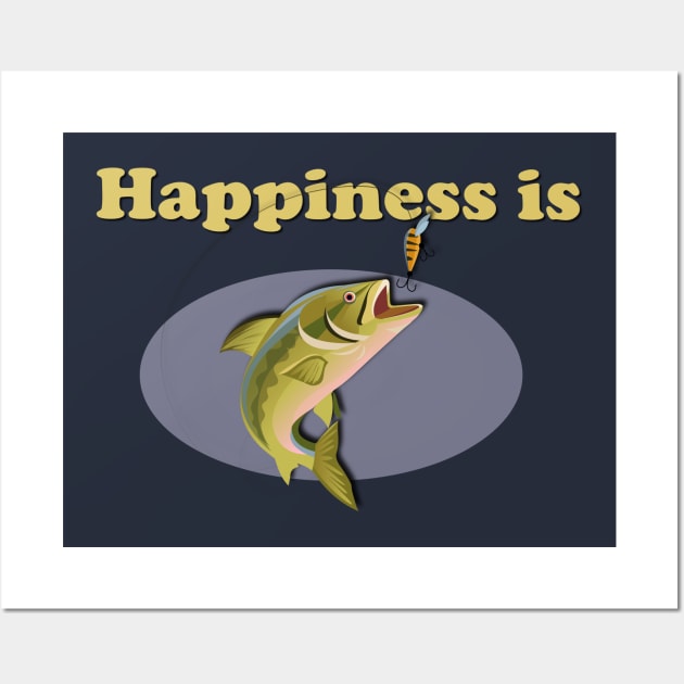 Happiness is Trout Fishing Wall Art by AlondraHanley